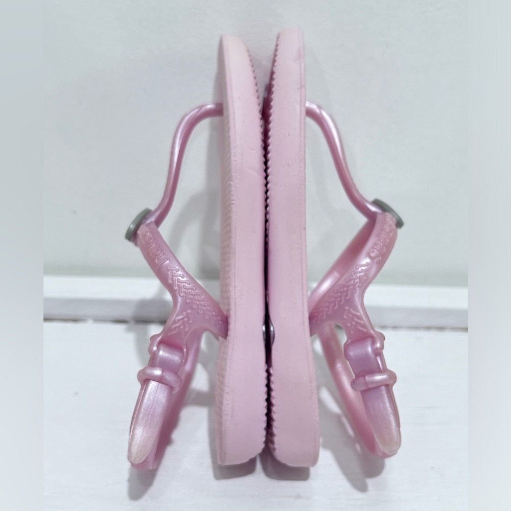 Havaianas Girl Toddler Pink T-Strap Flip Flop Sandals with Heart Detail‎ Size 6 - Picture 8 of 10